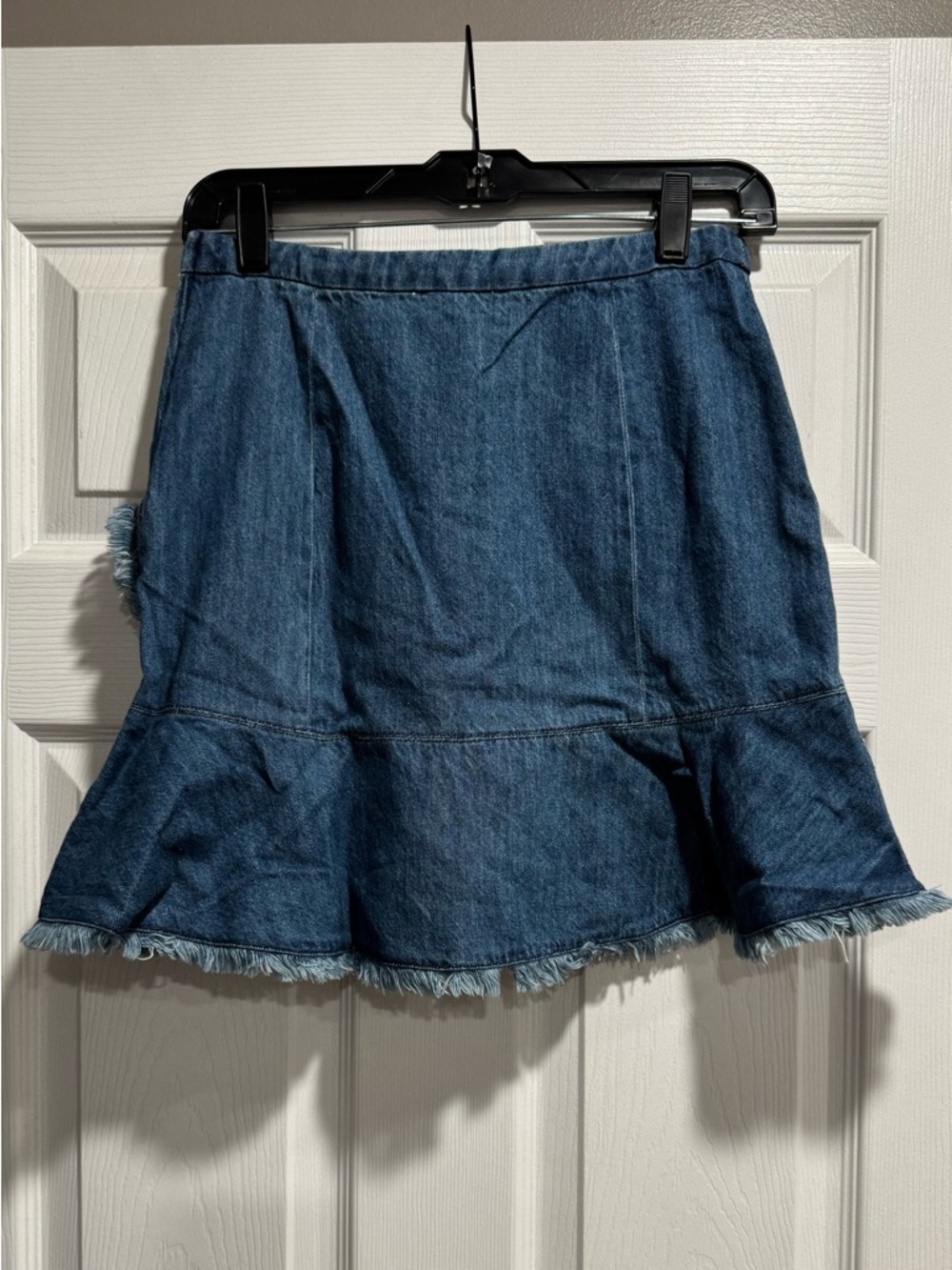 Dance & Marvel Denim Asymmetrical Ruffle Skirt - Blue - Picture 3 of 5